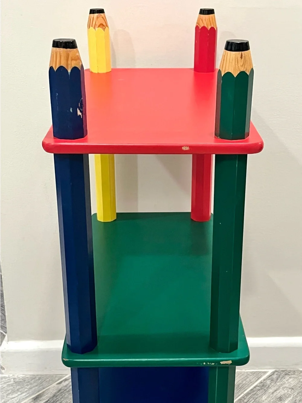 Vintage 80s/90s Pierre Sala Colorful Kids Pencil Book Shelf Classroom - Rare!